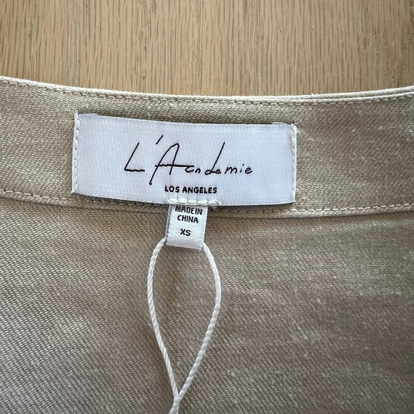L'Academie The Lorene Blouse Oatmeal Cream Long Sleeve Tunic Blouse Size XS NWT - Picture 5 of 6